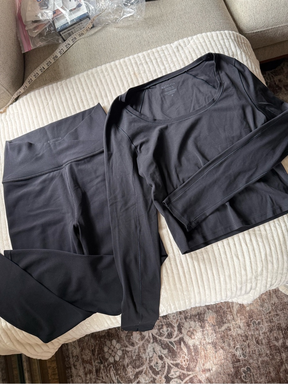 Athleta Transcend Set - Long Sleeve Crop Top & High Waist Leggings